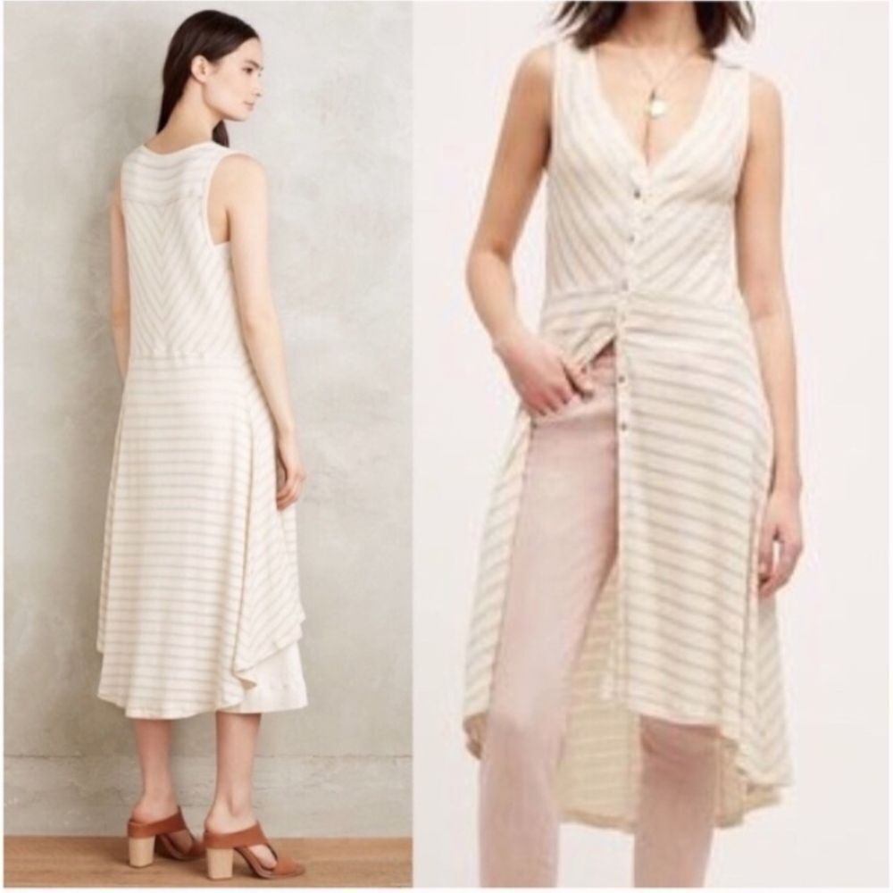 Anthro Postmark striped tunic tank dress duster